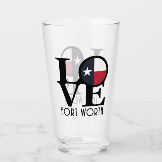LOVE Fort Worth Texas Glas (Voorkant)