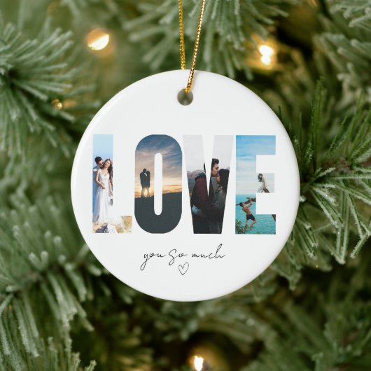 LOVE Foto Collage Kerstmis Keramisch Ornament (Boom)