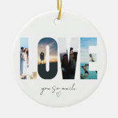 LOVE Foto Collage Kerstmis Keramisch Ornament (Voorkant)