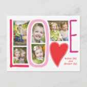 LOVE Foto Collage Valentijn Briefkaart (Voorkant)
