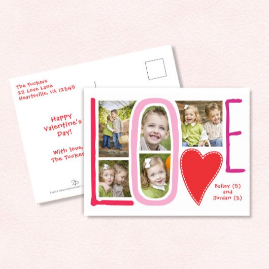 LOVE Foto Collage Valentijn Briefkaart
