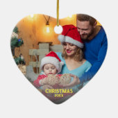 *~* LOVE FOTO Gold Glitter Heart Ornament (Achterkant)