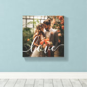 'Love' Foto van aangepast koppel Canvas Afdruk (Insitu (Houten vloer))