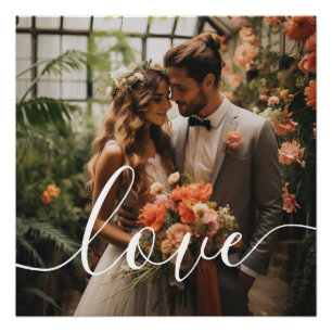 'Love' Foto van aangepast koppel Perfect Poster