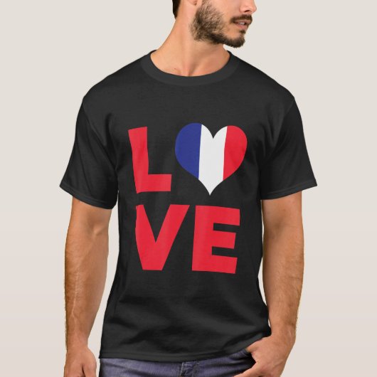 Love France Flag T-shirt (Voorkant)