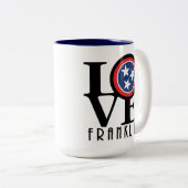 LOVE Franklin Tennessee 15oz Tweekleurige Koffiemok (Voorkant rechts)
