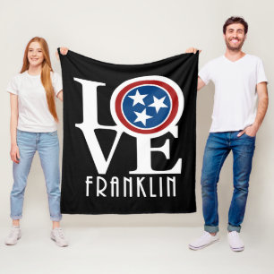 LOVE Franklin Tennessee Fleece Deken