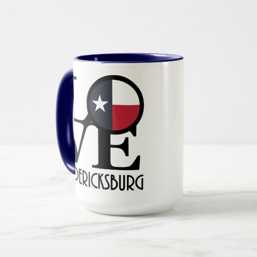 LOVE Fredricksburg Texas 15oz Mok (Voorkant links)