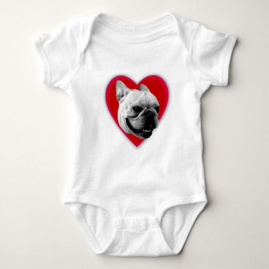 Love French Bulldog baby Romper (Voorkant)