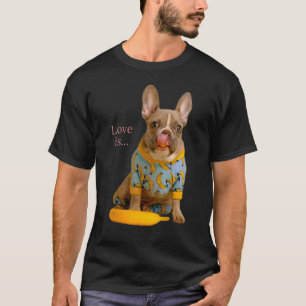 Love French Bulldog Frenchie mama Dad Dog Puppy Pe T-shirt