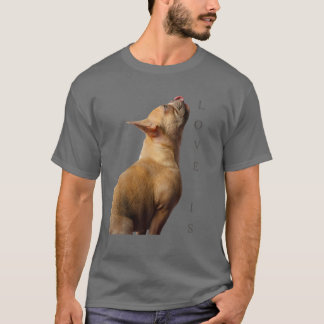 Love French Bulldog Frenchie mama Dad Dog Puppy Pe T-shirt