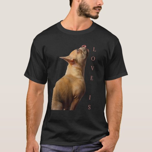Love French Bulldog Frenchie mama Dad Dog Puppy Pe T-shirt (Voorkant)