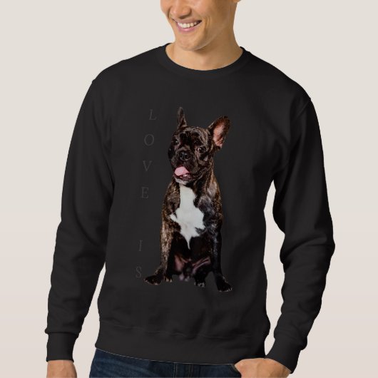 Love French Bulldog Frenchie mama Dad Dog Puppy Pe Trui (Voorkant)