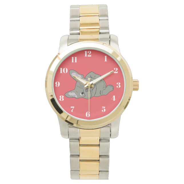 Love French Bulldog Horloge (Voorkant)