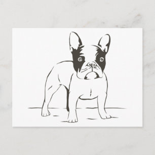 Love French Bulldog Puppy Dog Post Card Briefkaart