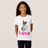 Love French Bulldog Puppy Dog T-Shirt (Voorkant volledig)