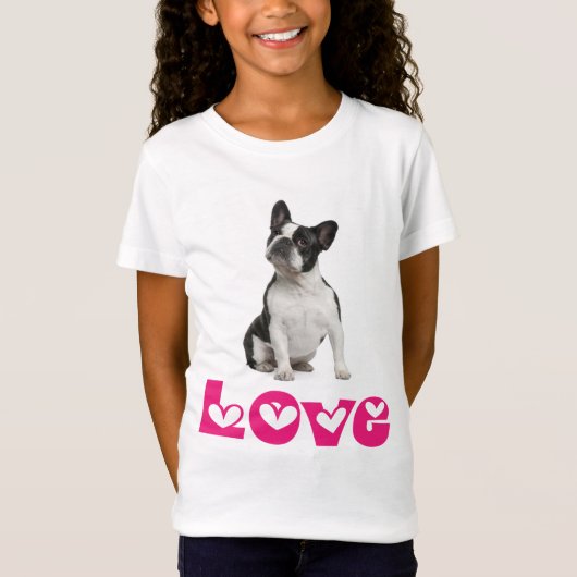 Love French Bulldog Puppy Dog T-Shirt (Voorkant)