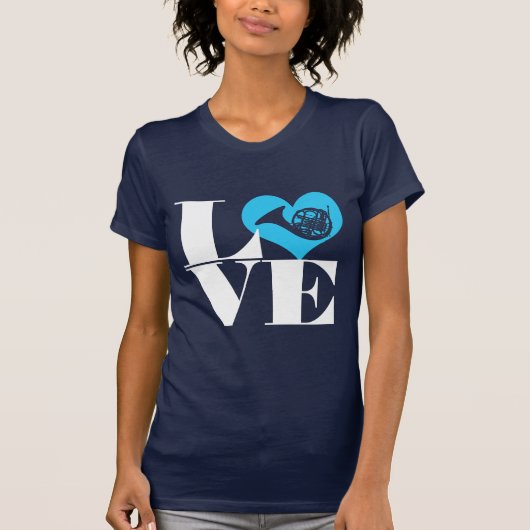 Love French Horn T shirt (Voorkant)