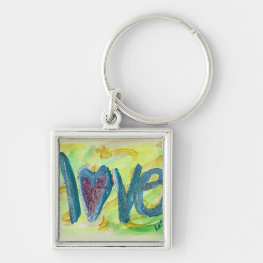Love Fresh Spring Artwork Word Painting Sleutelhan Sleutelhanger (Voorkant)