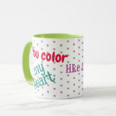 Love, Friendship, Rainbow Hearts, Colorful Mug Mok (Voorkant links)