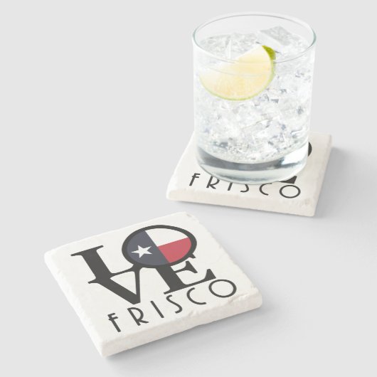 LOVE Frisco Texas Stenen Onderzetter (Zijkant)