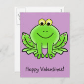 Love Frog Funny Greeting: Hoppy Valentijnsdag Feestdagenkaart (Voorkant / Achterkant)