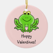 Love Frog Funny Greeting: Hoppy Valentijnsdag Keramisch Ornament (Voorkant)