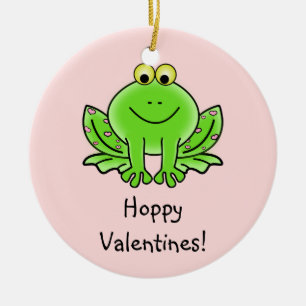 Love Frog Funny Greeting: Hoppy Valentijnsdag Keramisch Ornament