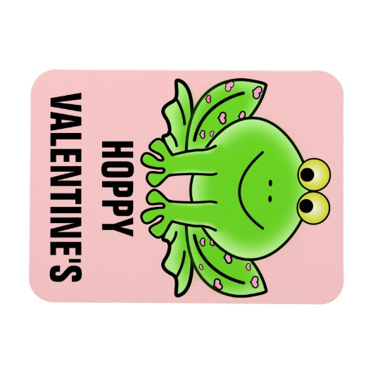Love Frog Funny Greeting: Hoppy Valentijnsdag Magneet (Horizontaal)