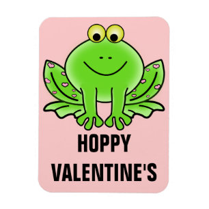 Love Frog Funny Greeting: Hoppy Valentijnsdag Magneet