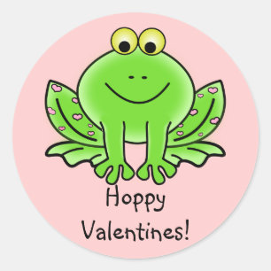 Love Frog Funny Greeting: Hoppy Valentijnsdag Ronde Sticker