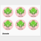 Love Frog Funny Greeting: Hoppy Valentijnsdag Ronde Sticker (Vel)
