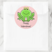 Love Frog Funny Greeting: Hoppy Valentijnsdag Ronde Sticker (Tas)