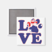 Love-from-Australia-Paw-Print Magneet (Voorkant / Achterkant)
