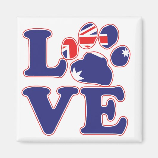 Love-from-Australia-Paw-Print Magneet (Voorkant)