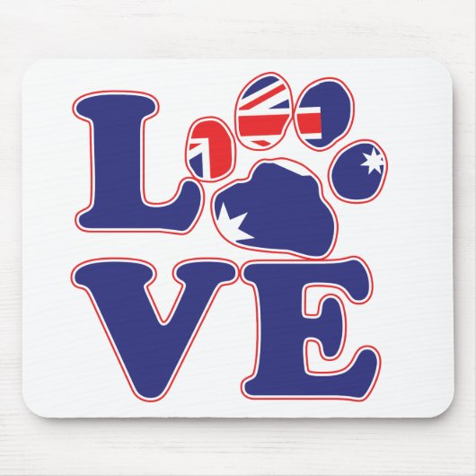 Love-from-Australia-Paw-Print Muismat (Voorkant)