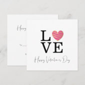 Love Fuchsia Heart Happy Valentine's Day Script (Voorkant / Achterkant)