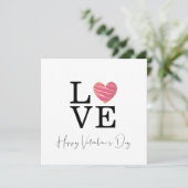Love Fuchsia Heart Happy Valentine's Day Script (Staand voorkant)