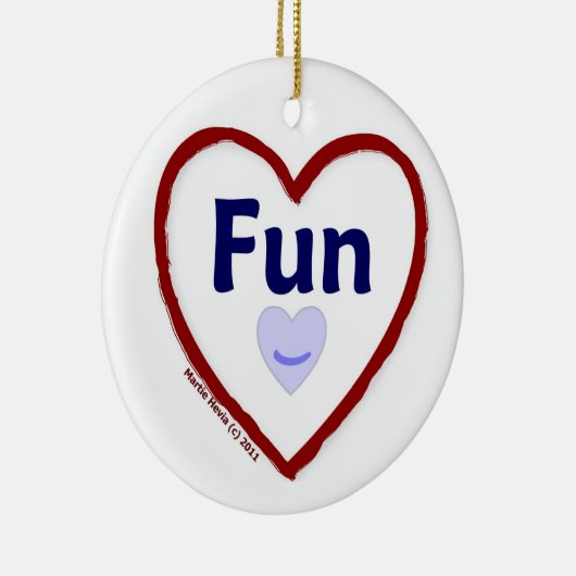Love Fun Keramisch Ornament (Rechts)