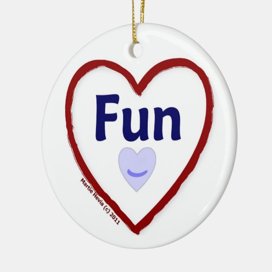 Love Fun Keramisch Ornament (Links)