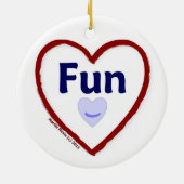 Love Fun Keramisch Ornament (Achterkant)