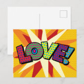 LOVE Fun Kleurrijke Moderne Typografie Aankondigingskaart (Voorkant / Achterkant)
