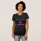 Love Fun Quote Roze Zwart Persoonlijke Naam T-shirt (Voorkant volledig)