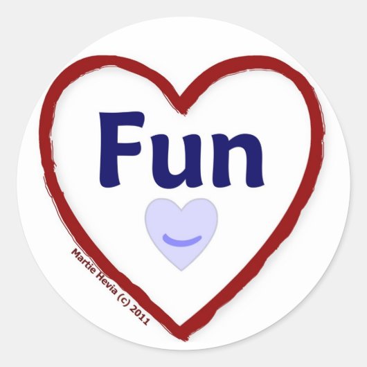 Love Fun Ronde Sticker (Voorkant)