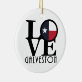 LOVE Galveston Texas Keramisch Ornament (Rechts)