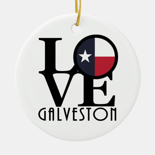 LOVE Galveston Texas Keramisch Ornament (Voorkant)
