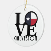LOVE Galveston Texas Keramisch Ornament (Links)