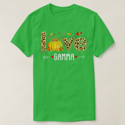 Love Gamma Leopard Print Pumpkin Halloween Cute Gr T-shirt (Design voorkant)