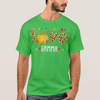 Love Gamma Leopard Print Pumpkin Halloween Cute Gr T-shirt