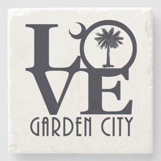 :LOVE Garden City, SC Stenen Onderzetter (Voorkant)